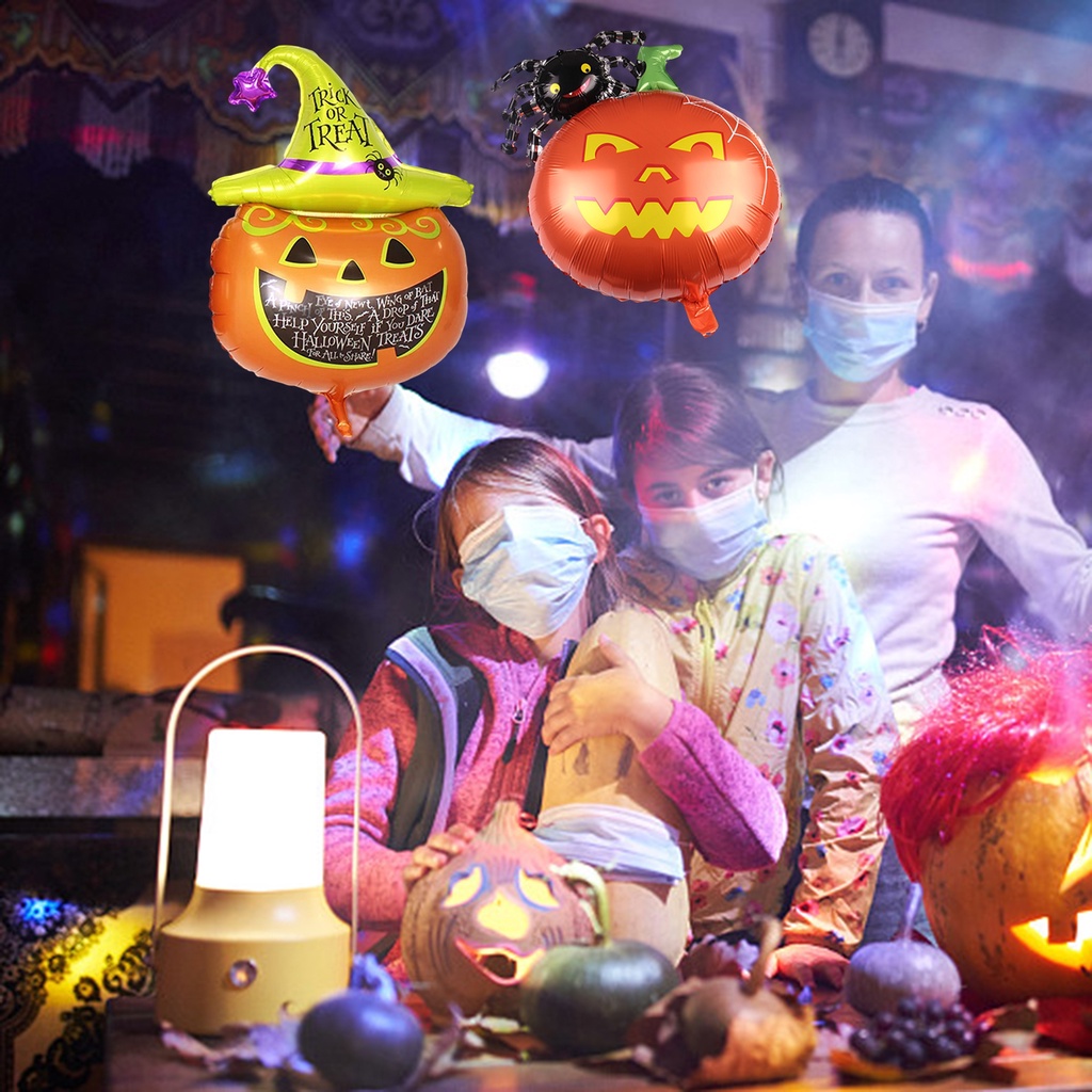 Bong Bóng Nhôm Hình Ma Bí Ngô Nhện Bí Ngô Dày Dặn Chống Rò Rỉ Trang Trí Tiệc Halloween