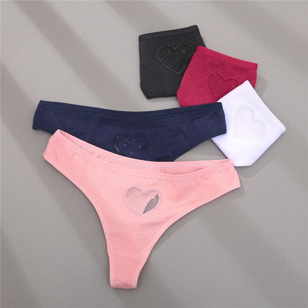 Quần Lót Ren Hoa Thoáng Khí Hoạ Tiết Trái Tim Cho Nữ