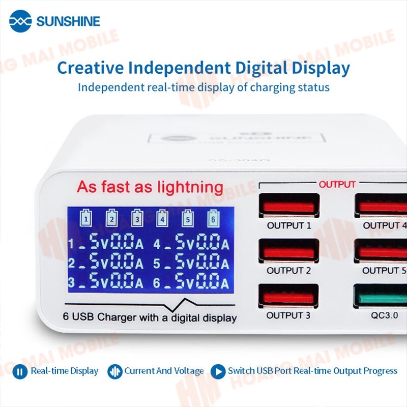 Sạc báo dòng Sunshine SS-304Q (6 cổng)