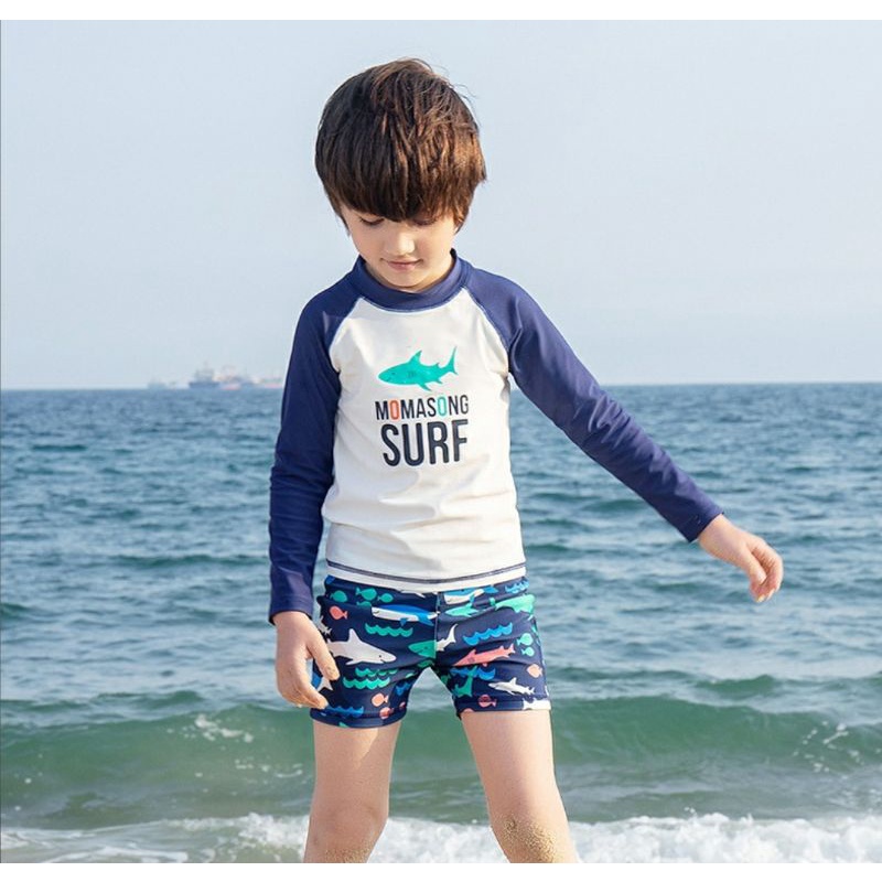 Đồ bơi hình cá mập xanh, surf, hiệu Momasong cho bé 10-50kg, MMS 718108 hàng cao cấp, đồ bơi đẹp cho bé trai