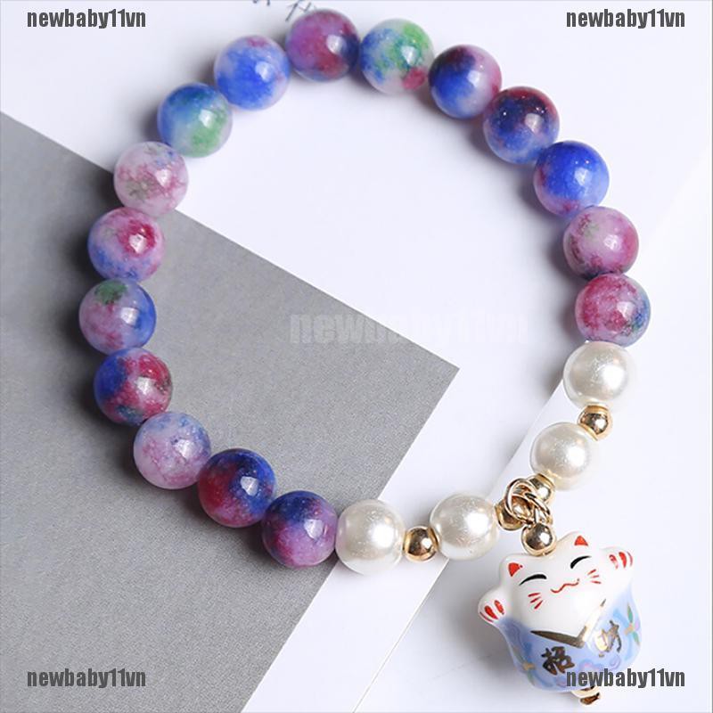 Vòng Tay Handmade HìNh MèO May MắN ĐíNh Đá Xinh XắN