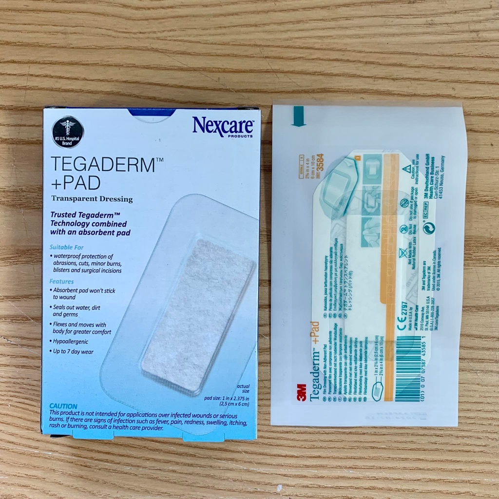 Hộp 5 miếng băng dán y tế có gạc vô trùng 3M Nexcare Tegaderm H3584 , sản xuất tại Mỹ
