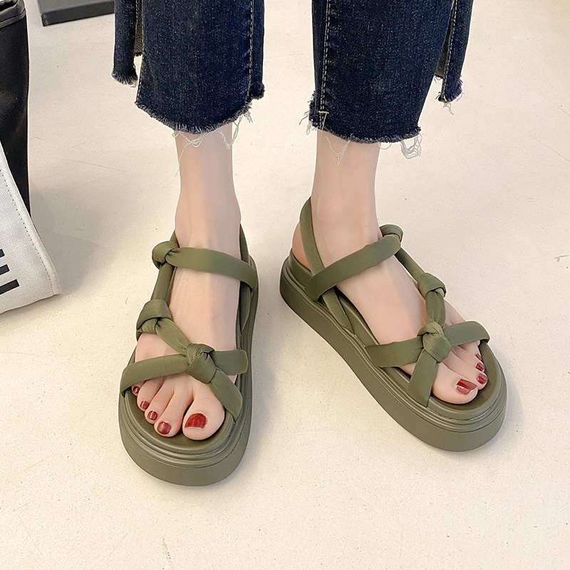 Sandal IELGY mũi tròn dày dặn phong cách thể thao thời trang cho nữ