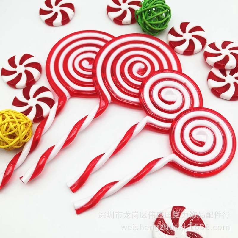 1 Kẹo Mút Trắng Đỏ Sáng Tạo Dễ Thương Trang Trí Cây Thông Noel