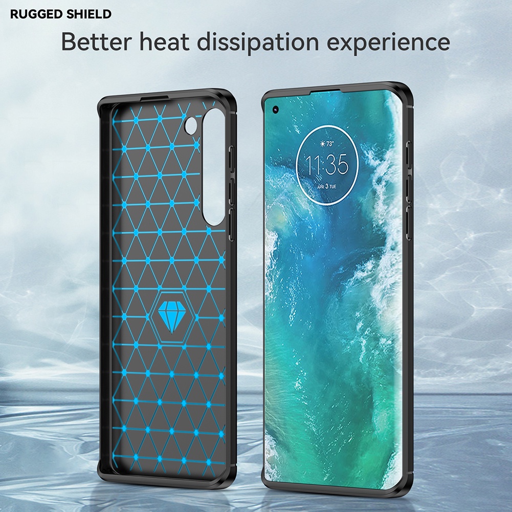 Ốp Điện Thoại tpu Silicone Mềm Chống Sốc Họa Tiết Sợi Carbon Cho Motorola Moto Edge