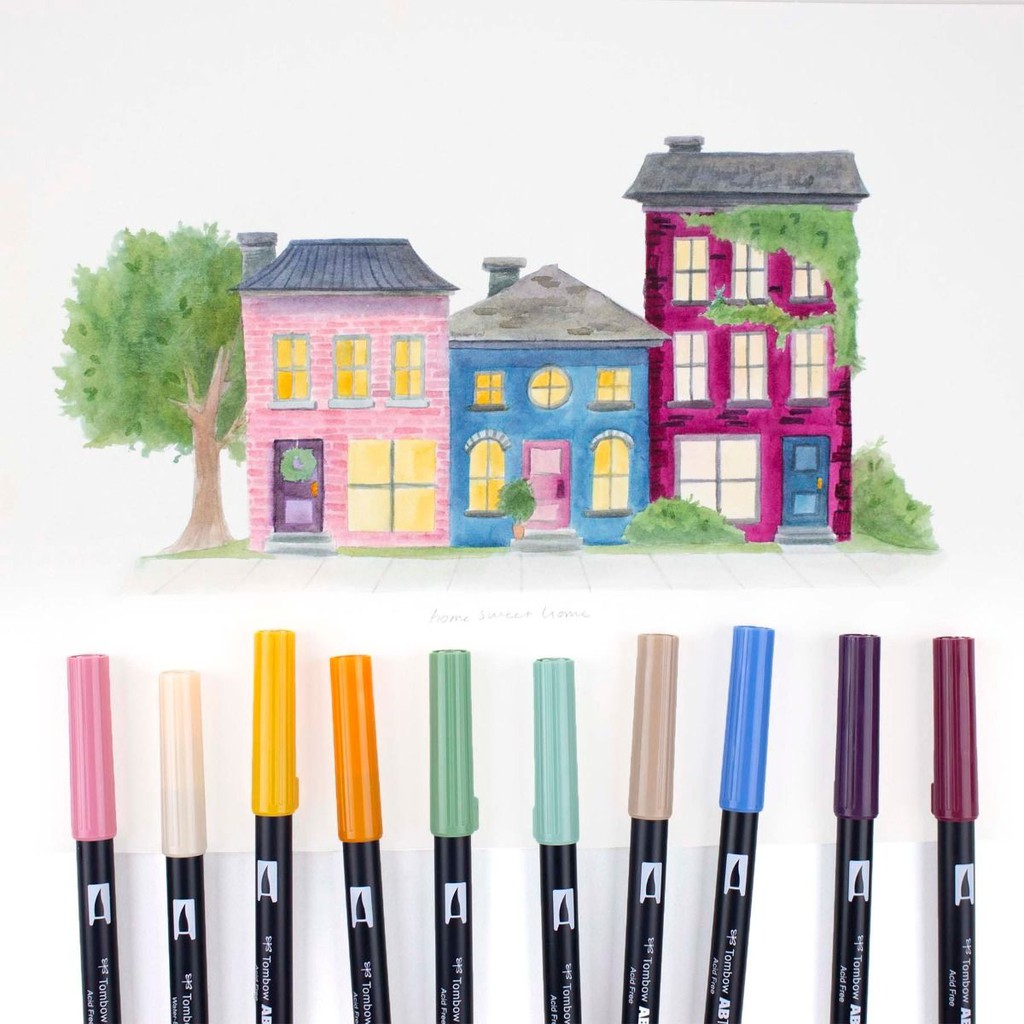 [DA ĐEN] Bút Tombow Dual Brush Pen Set Cottage 10