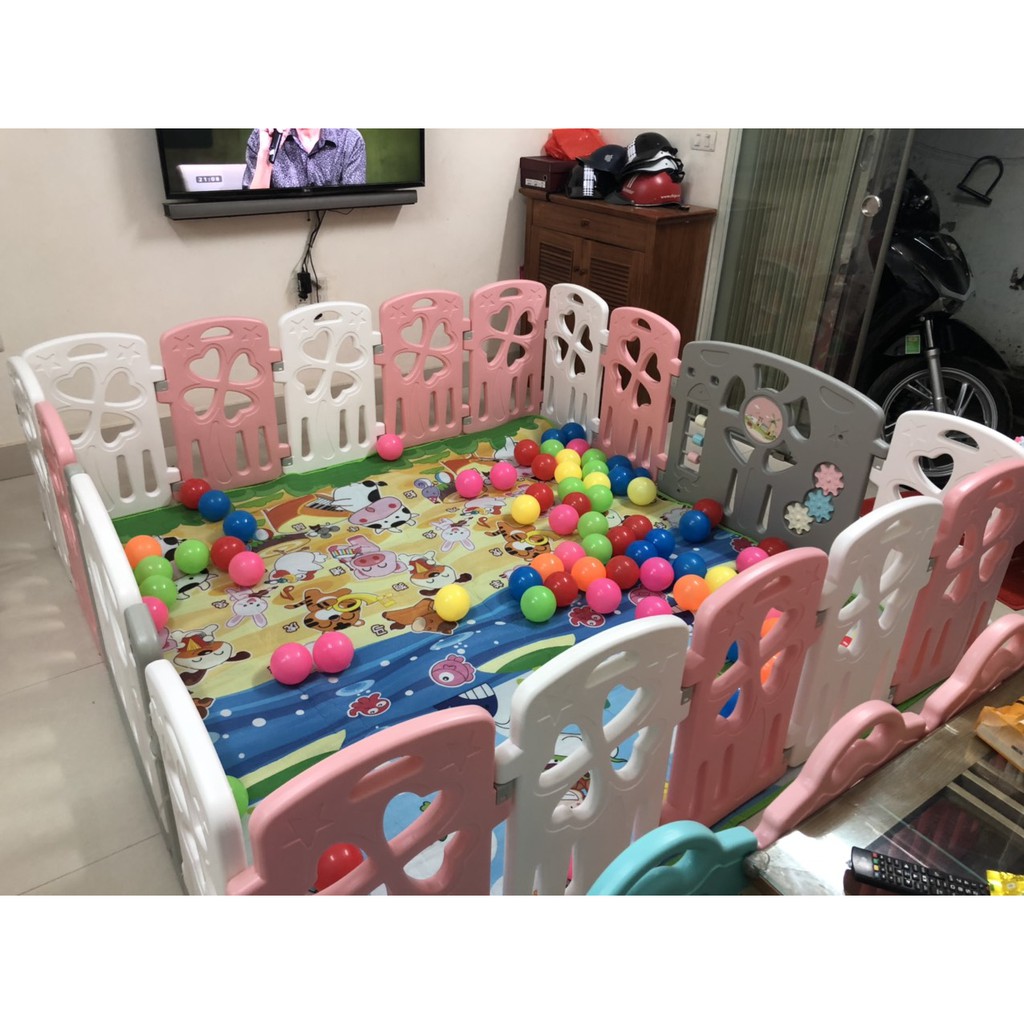 TẶNG THẢM + BÓNG - Bộ quây cũi nhựa nguyên sinh an toàn cho trẻ nhỏ, quây còn mới 99% thanh lý giá rẻ