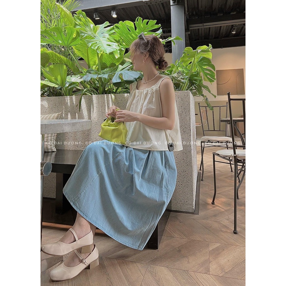 Áo babydoll,áo 2 dây,áo đũi bản to chất đũi siêu hot 2022 - Kim Dung Fashion Store