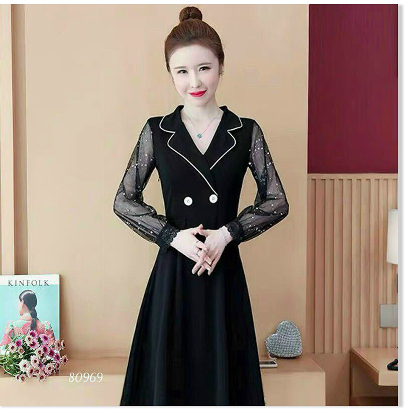 ĐẦM UMI PHỐI LƯỚI DÁNG SUÔNG SIÊU XINH THỜI TRANG MỚI KME