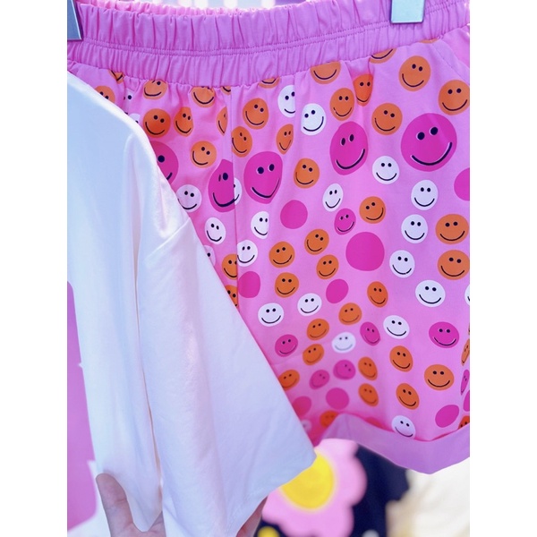 SET BỘ ĐI CHƠI - ÁO THUN SMILE IN HÌNH HOA PHỐI KÈM QUẦN SHORT NGẮN IN HOA NHÍ DỂ THƯƠNG - MÀU TRẮNG - SP001109