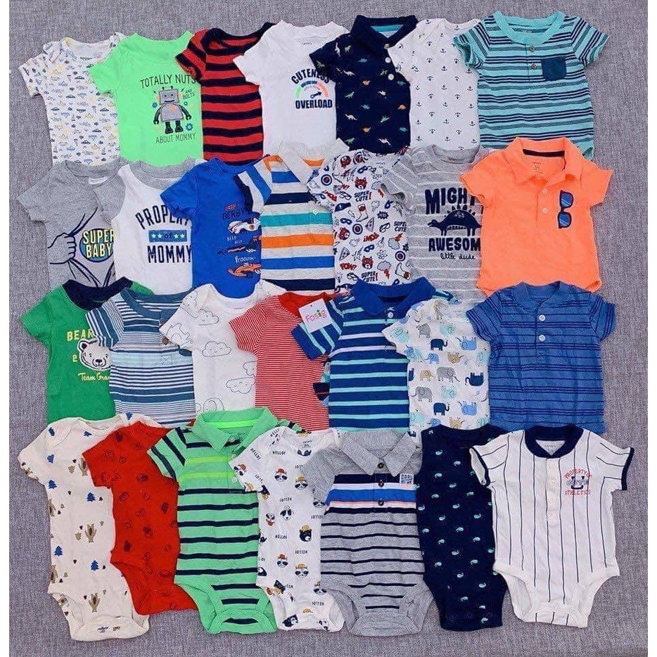 Set 5 Bodysuit Tay Ngắn Bé Trai Cter - BTN ( Set màu ngẫu nhiên) Hàng Tuyển Chọn, Bộ liền thân cho bé trai