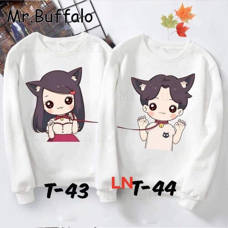 Áo đôi nỉ bo chàng trai cô gái LN11 Áo đôi nam nữ, Áo thun Unisex From rộng, chất đẹp mặc không xù - MODY