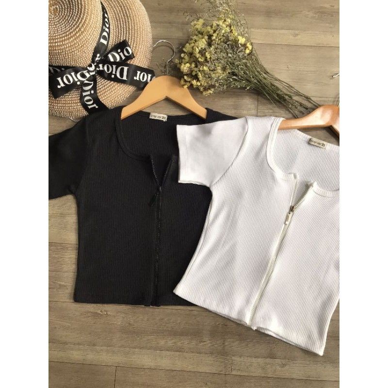 Áo Croptop Dây Kéo