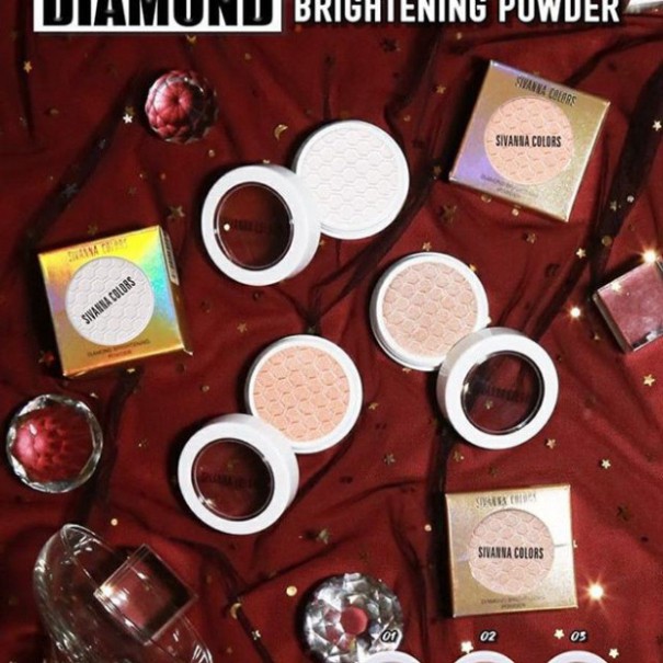 [Auth Thái] Phấn Bắt Sáng Có Nhũ Mini Màu Trắng Sivanna Diamond HF4018 J83