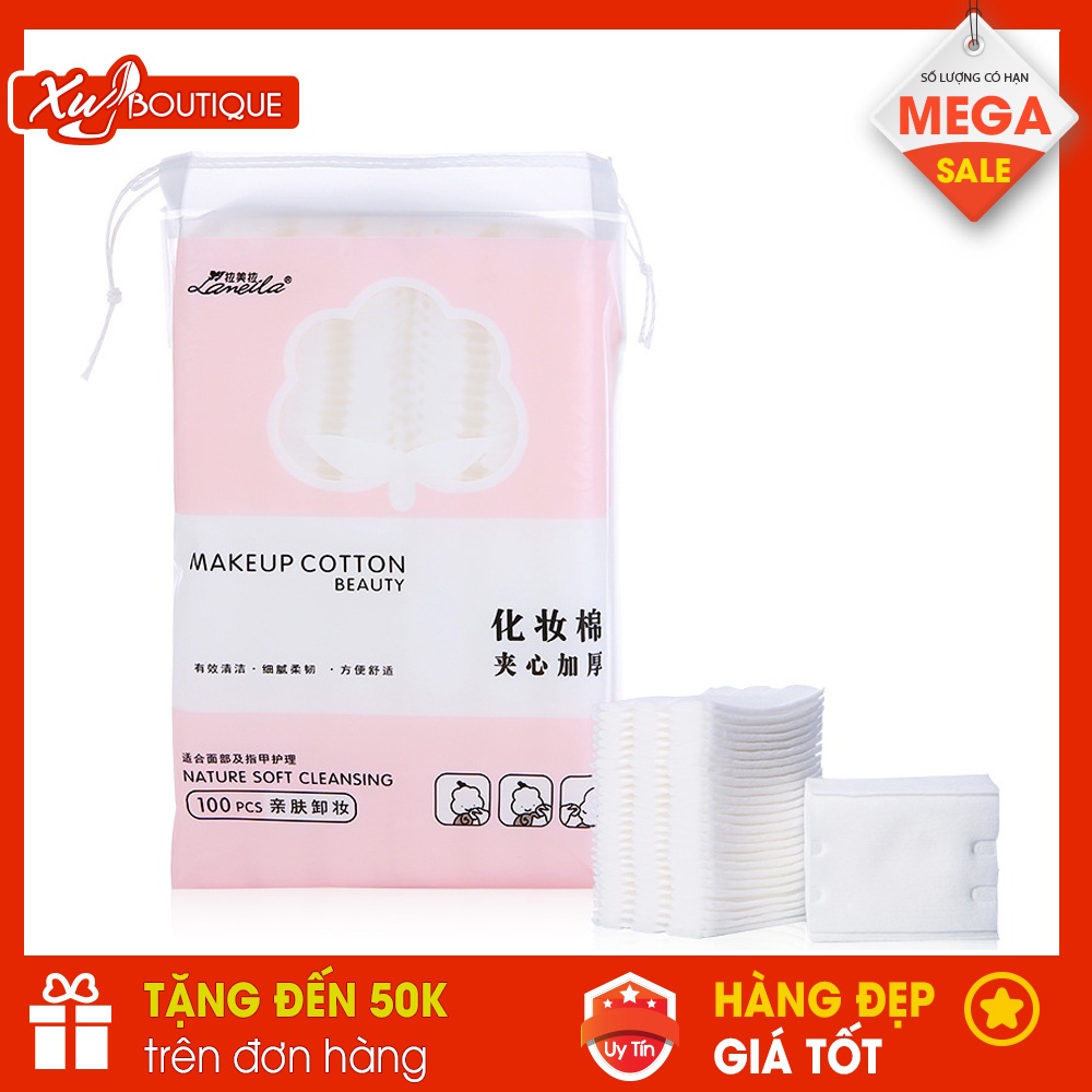 Túi 100 Khăn Giấy, Bông Tẩy Trang Lameila Loại Đẹp