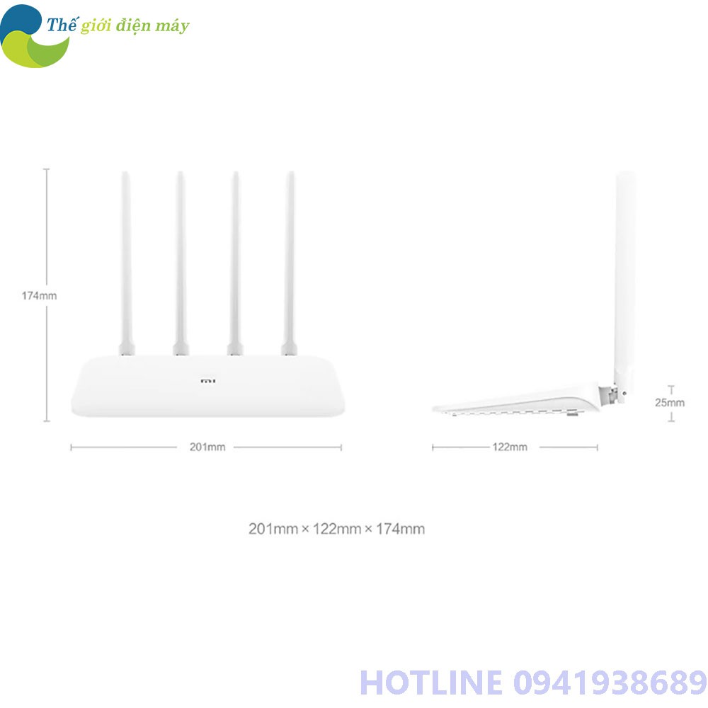 [Bản quốc tế] Bộ Phát Sóng Wifi Xiaomi Mi Router 4A Gigabit 128MB DDRB, tốc độ tối đa 1167Mbps - Bảo hành 12 tháng