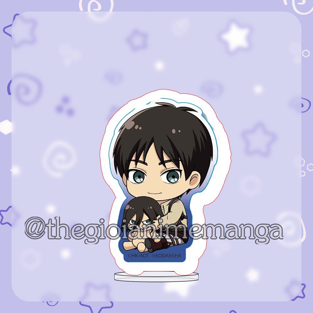 (3cm) Mô hình Standee ATTACK ON TITAN Đại chiến Titan anime chibi mica trưng bày