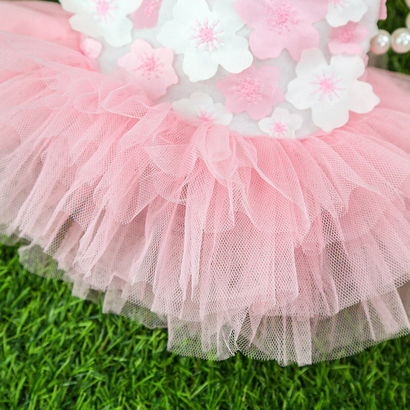 Đầm Công Chúa Xuân Hè Bằng Cotton Nguyên Chất Phối Ren Thoải Mái Hợp Thời Trang Cho Thú Cưng