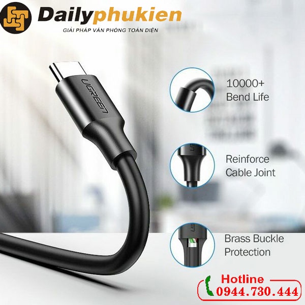Cáp sạc điện thoại USB sang USB-c dài 2m UGREEN 60118