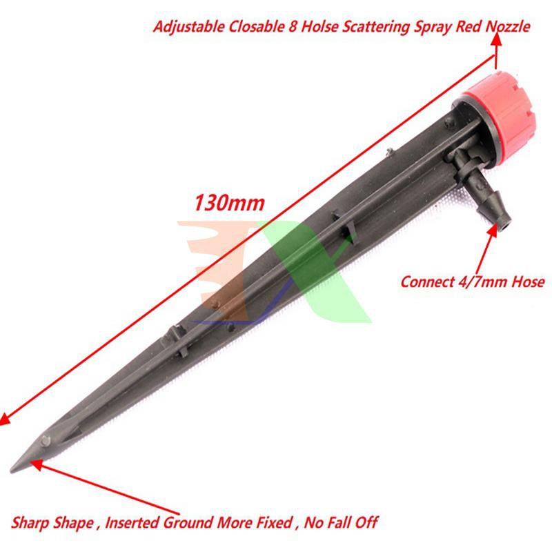 Bộ 200 Que cắm tưới 8 tia TM-609.13 + Khởi thủy 4/7mm, Que cắm nhỏ giọt 8 tia điều chỉnh lưu lượng, Béc 8 tia