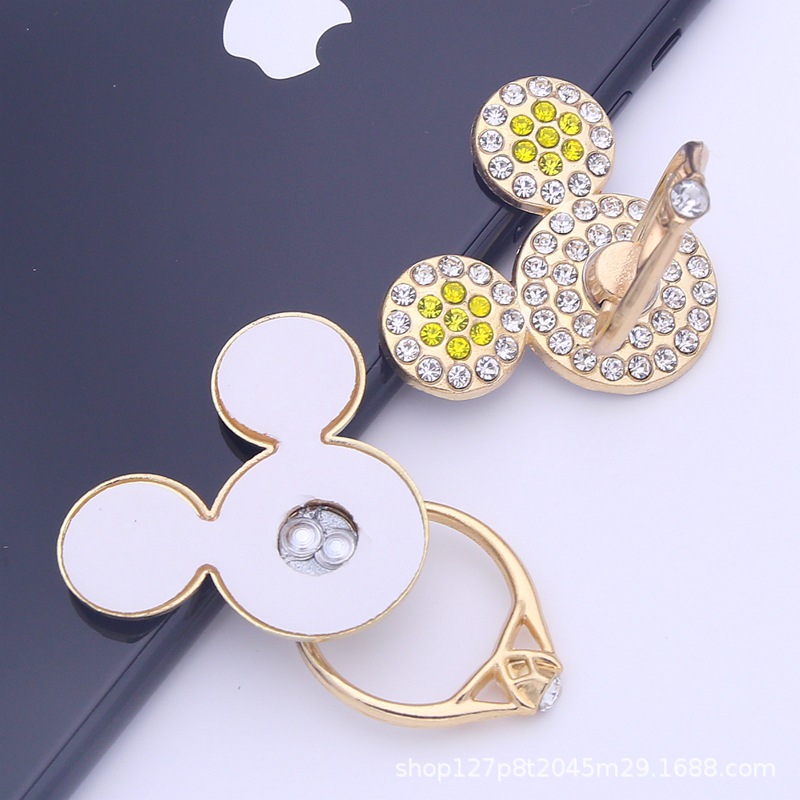 NUOWA Vòng Nhẫn Đỡ Điện Thoại Bằng Kim Loại Chống Rơi Hình Chuột Mickey Đa Năng Giá Đỡ