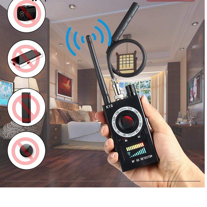 Máy phát hiện Theo Dõi Camera, GPS, Nghe Lén, Định Vị K18 RF Detector Cao Cấp