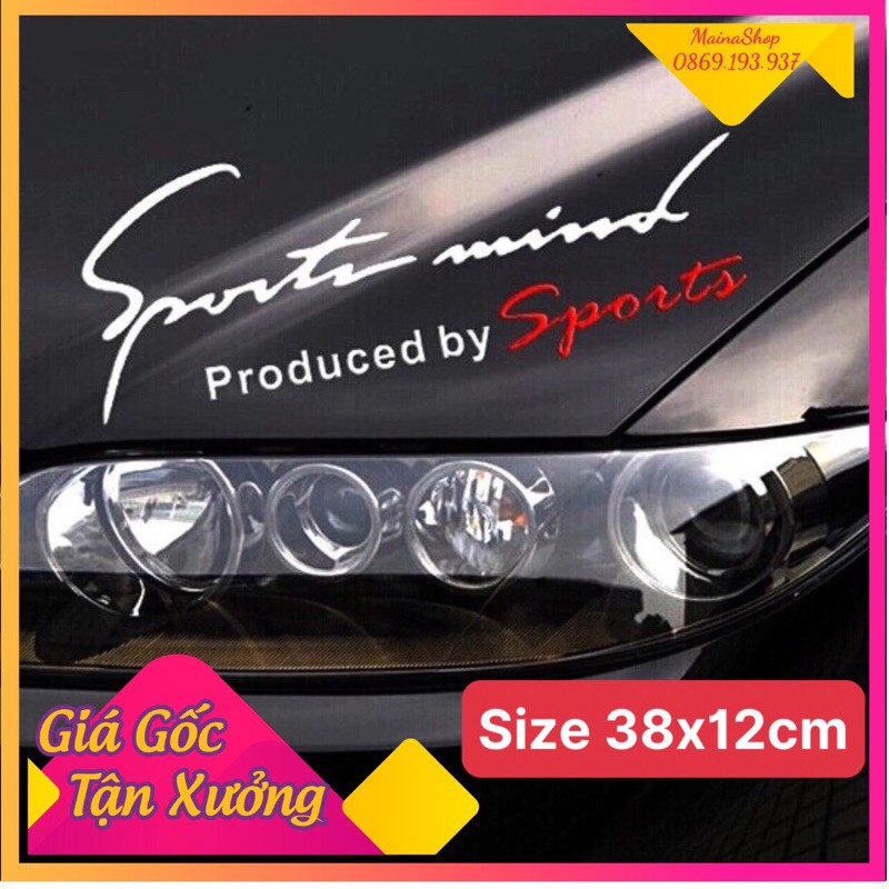 (GIÁ HUỶ DIỆT) TEM SPORTS (Size 38*12 cm) mind Produced bu Sports trang trí xe