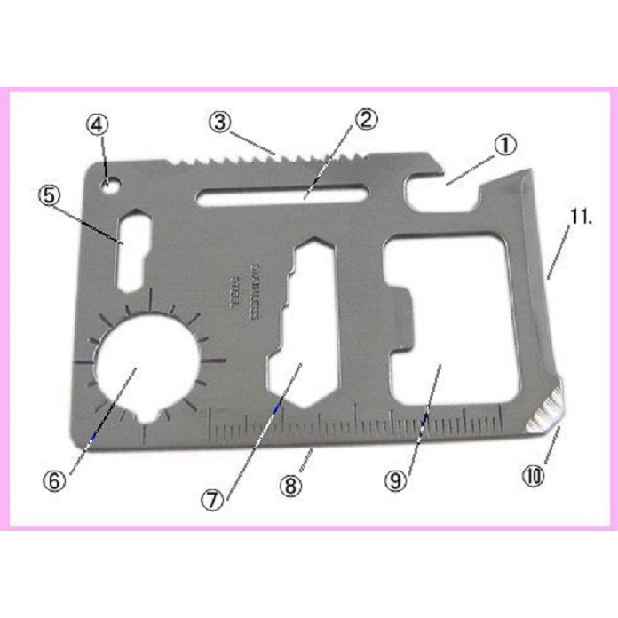 Miếng Thép Đa Năng Để Ví Tiện Lợi 11in1