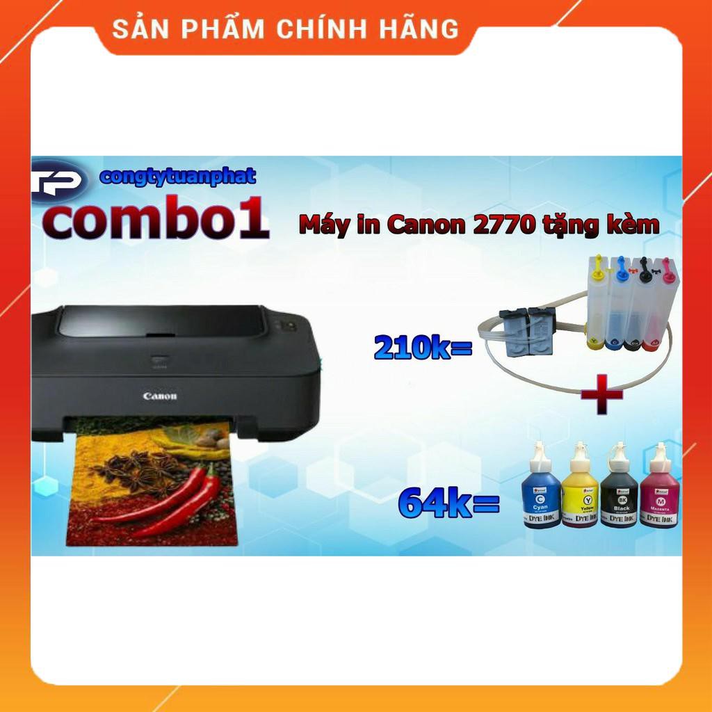 [FREESHIP] Máy In Phun Màu Canon Pixma iP2770 Mực Zin Của Hãng - Tặng ngay 4 chai mực 100l khi mua kèm bộ tiếp mực ngoài