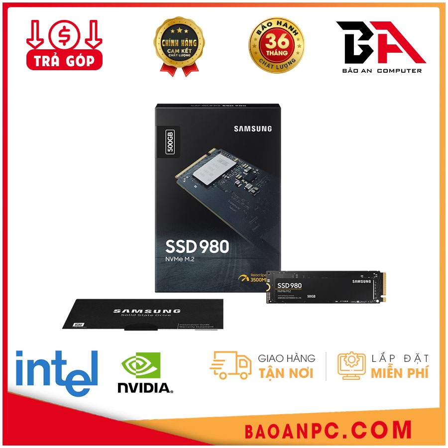 Ổ Cứng SSD Samsung 980 PCIe Gen3 x4 NVMe V-NAND M.2 2280 500GB (BẢO HÀNH 5 Năm 1 Đổi 1)