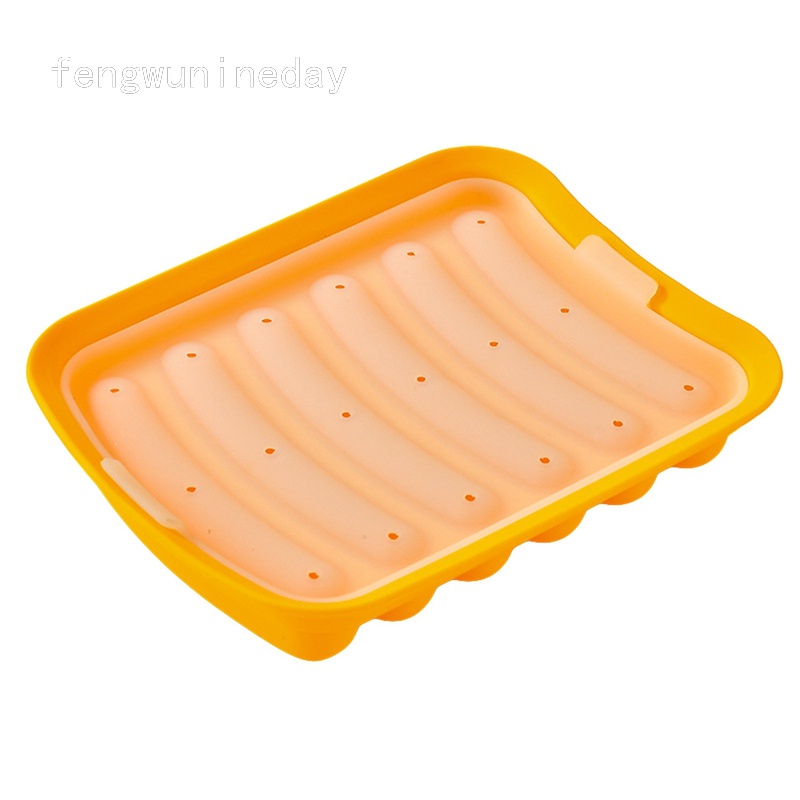 Khay nướng bánh 6 ngăn bằng Silicone chất lượng cao | Ham, hot dog, khuôn làm xúc xích cho bé, dụng cụ nấu ăn