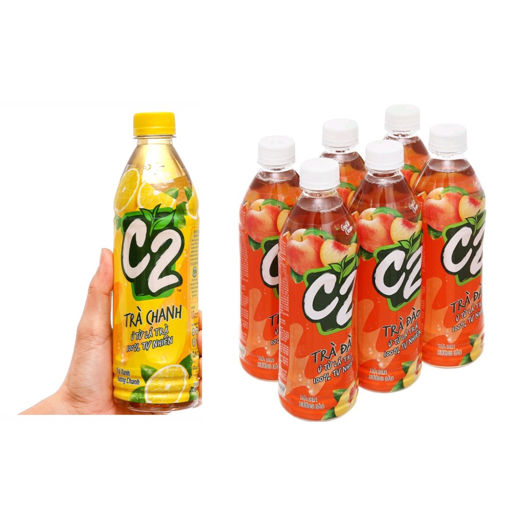 6 chai hồng trà đào C2/ trà chanh C2 455ml