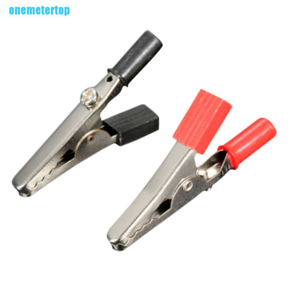 Set 2 Kẹp Cá Sấu Thử Điện 4mm Màu Đỏ Đen Chuyên Dụng