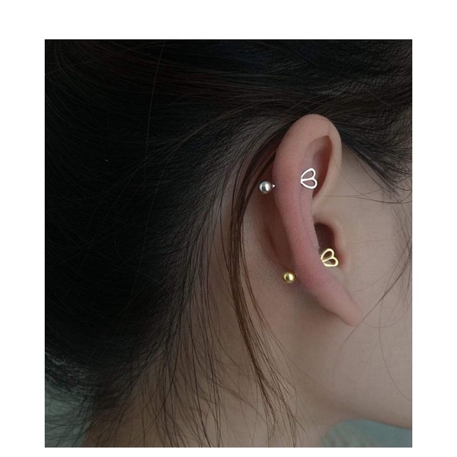 1 chiếc bông tai Thép y tế tim