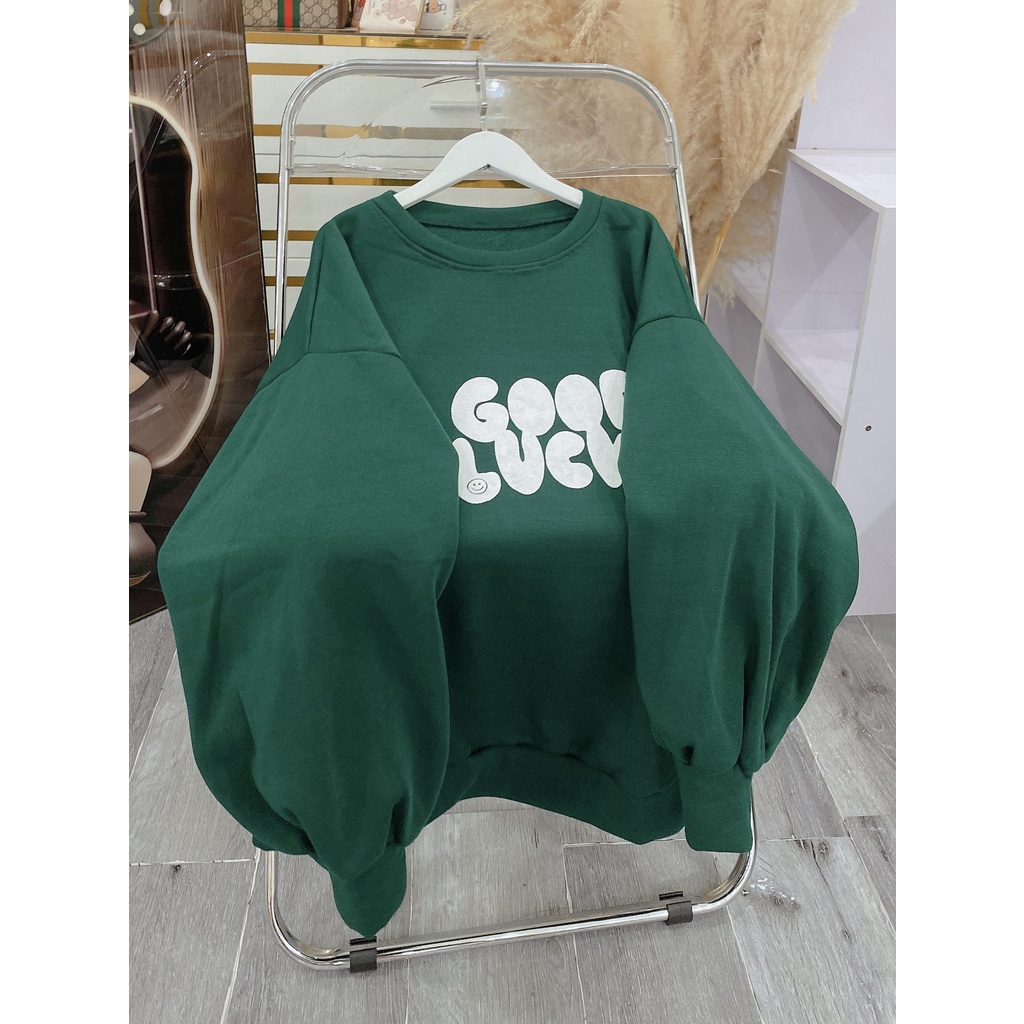 Áo Sweater Cổ Tròn Chữ Good Dáng Rộng NAm Nữ Chất Nỉ Mịn Unisex Uzzlang Tay Bồng