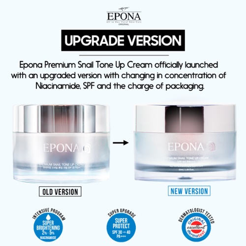 Kem Dưỡng Trắng Nâng Tone Chiết Xuất Ốc Sên Epona Premium Snail Tone Up Cream SPF 30 PA++