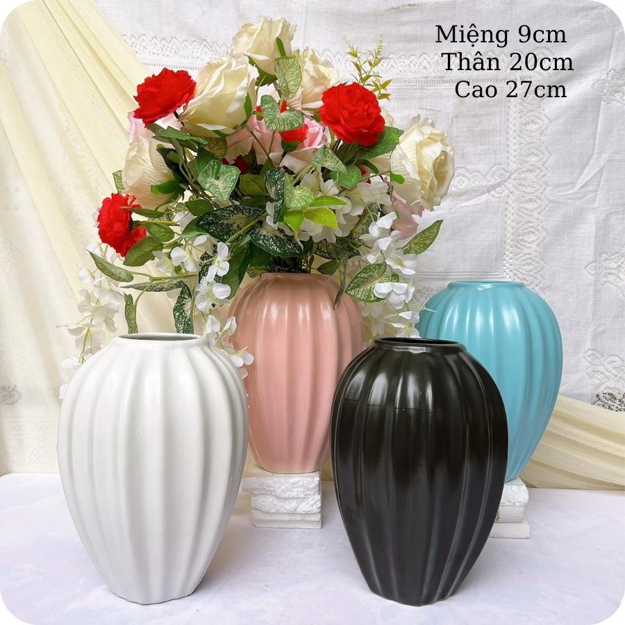 Bình hoa decor  Gốm Sứ Bát Tràng  bình gốm cắm hoa,Bom múi khế đại hoả biến GOMPHUQUY TM01