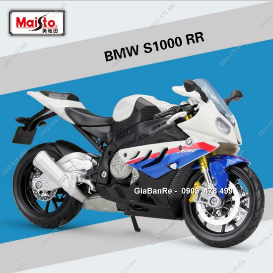 Mô Hình Xe Moto BM W S1000rr Trắng Xanh - Tỉ Lệ 1:12 - Maisto - 8607