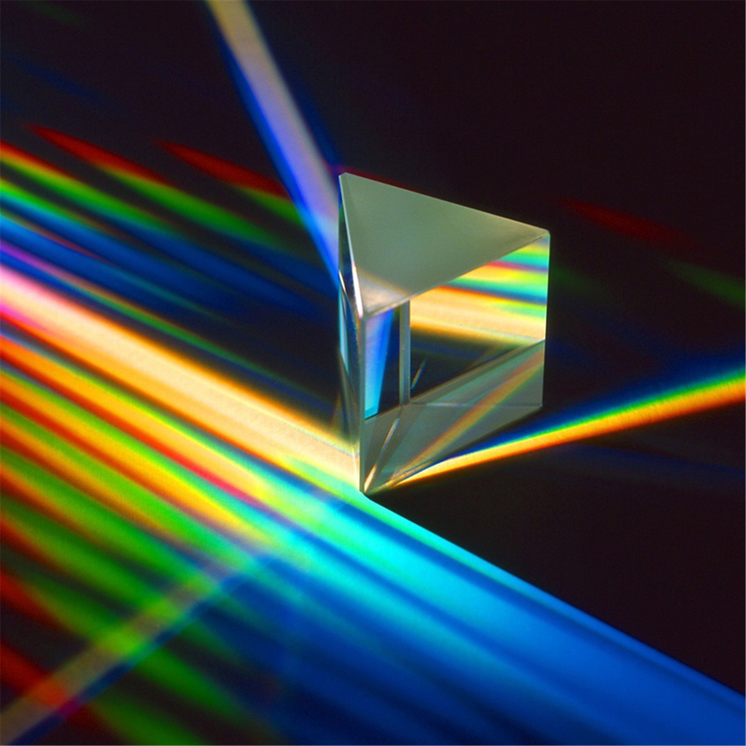 MAYSHOW Teaching Triangular Prism Right Angle Refracted Light Optical Prisms Students Rainbow Physics Spectrum Glass