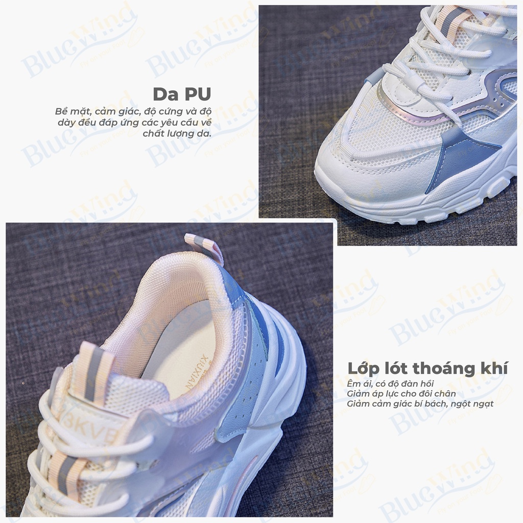 Giày Sneaker Phối Da Cao Cấp BLUEWIND 68796