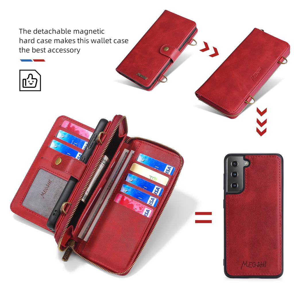 Bao Da Điện Thoại Nắp Lật Từ Tính Dạng Ví Có Ngăn Đựng Thẻ Cho Samsung Galaxy S22 Ultra S21plus S20 FE S10 + Note 20 Pro Note 10