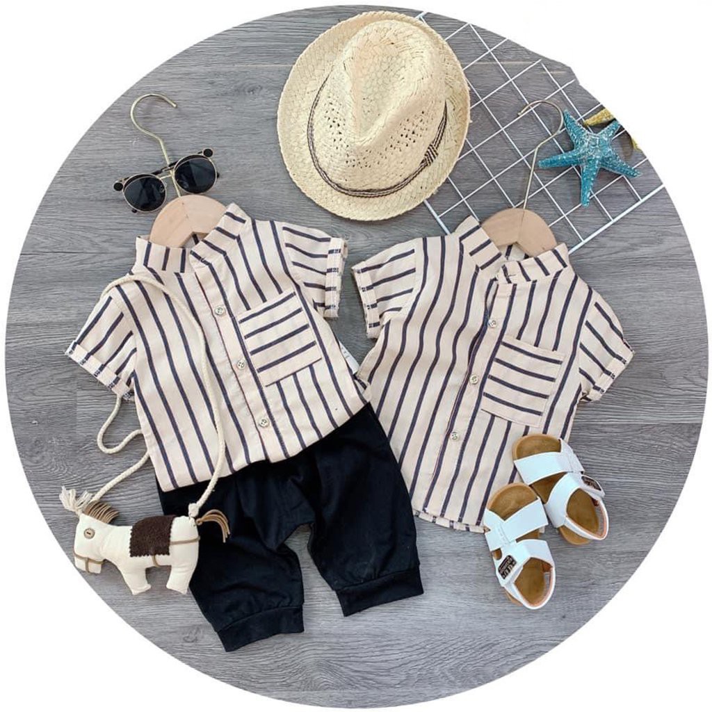 SÉT BỘ QUẦN ÁO TRẺ EM [Ảnh thật] [Có bảo hành] BỘ SƠMI CỔ TÀU CHO BÉ TRAI [Giá hủy diệt] -TS KID FASHION | BigBuy360 - bigbuy360.vn