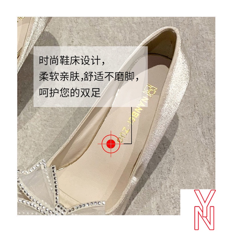 Giày Cao Gót Đính Nơ Thời Trang Xuân Hè Năm 2021 Phong Cách Mới