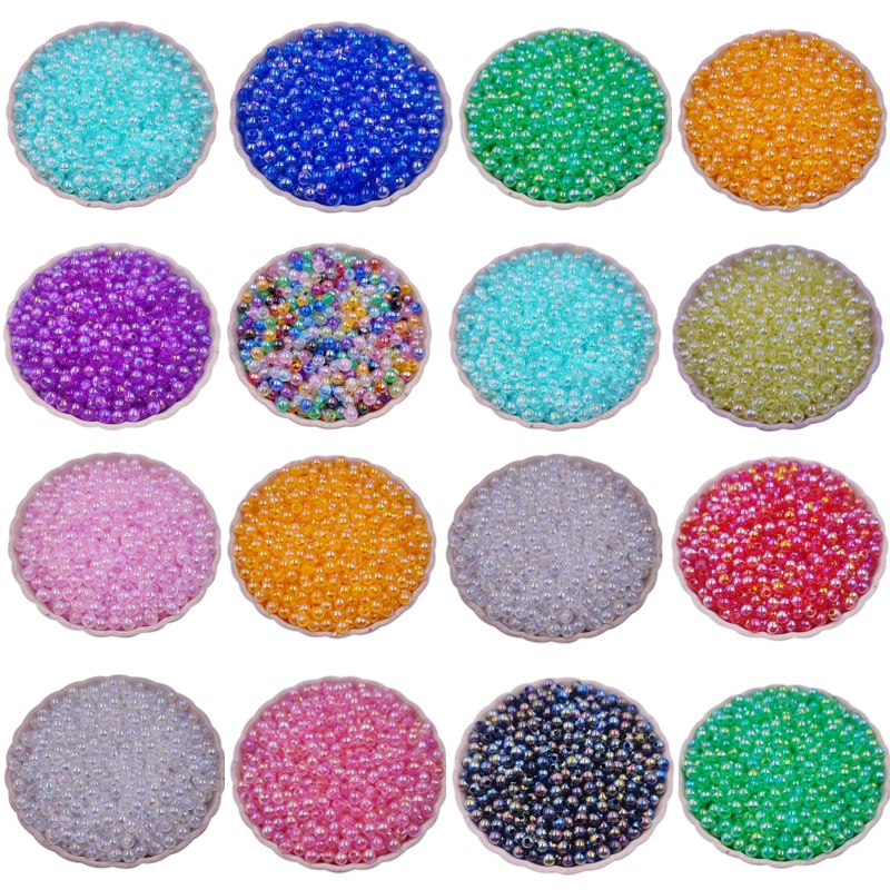 Bộ 40-200 Hạt Nhựa Acrylic Trong Suốt Kích Thước 40-200 Hạt Tròn Dùng Làm Trang Sức Thủ Công 4 6 8mm