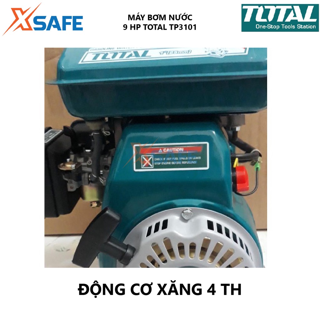 Máy bơm nước chạy xăng TOTAL TP3101 máy bơm dùng xăng Công suất bơm 9.0HP, Độ hút sâu tối đa 6m