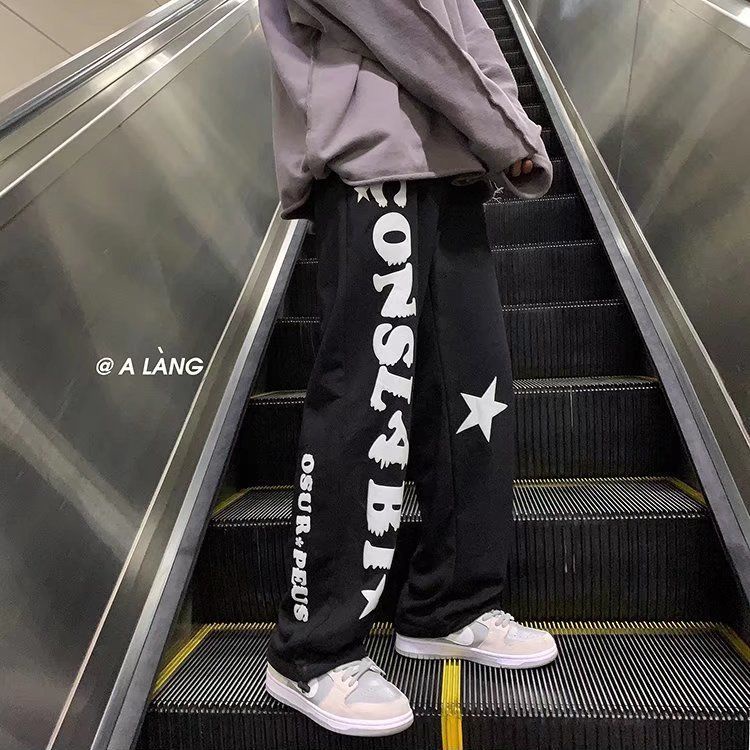 Quần Thể Thao Ống Rộng Thời Trang Âu Mỹ Cá Tính Dành Cho Nam