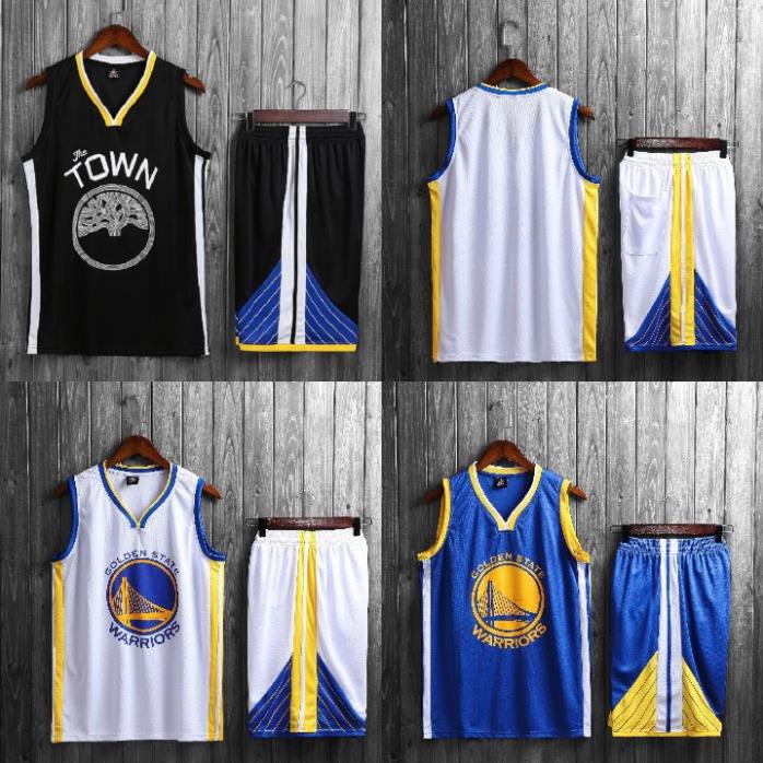 Bộ quần áo bóng rổ NBA Golden State Warrriors GSW trơn không số hàng đẹp nam nữ vải mè thoáng mát tốt *