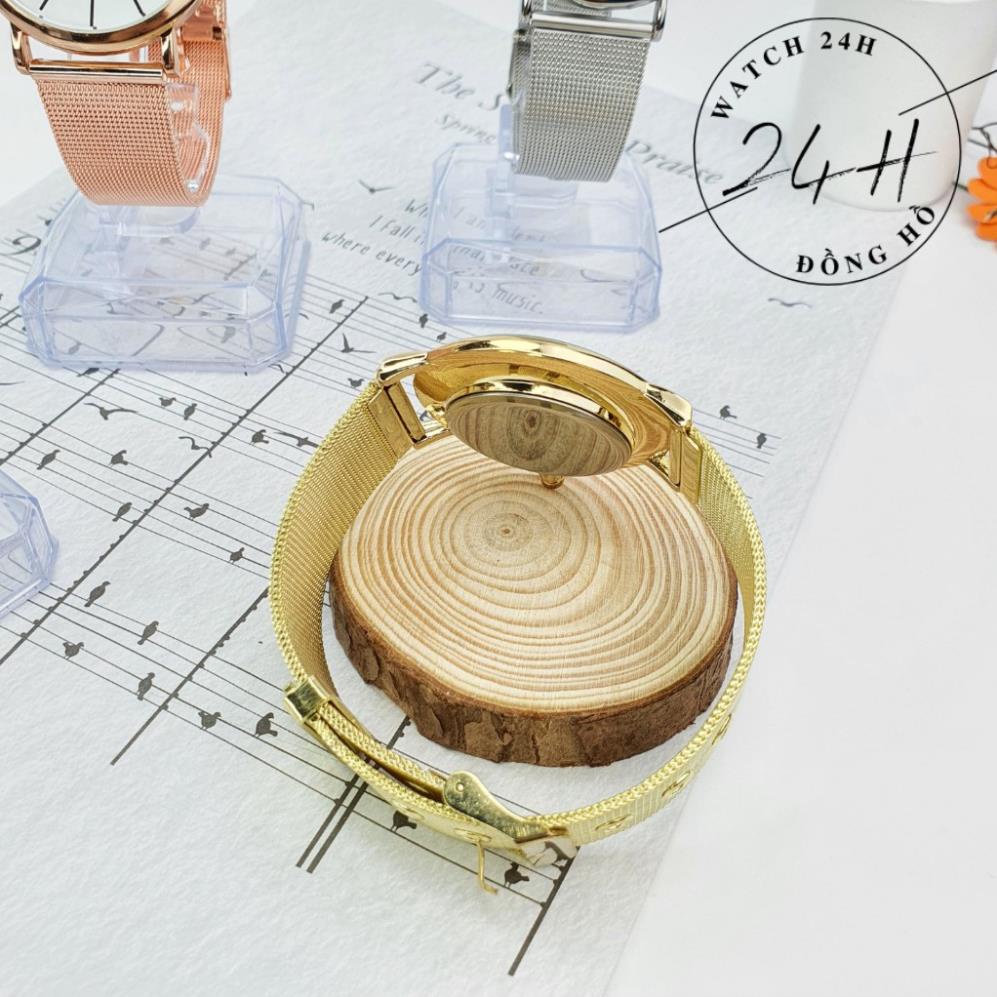 Đồng Hồ nữ dây kim loại GENEVE ; mặt kính chống trầy; dây đeo sang trong cho các nàng