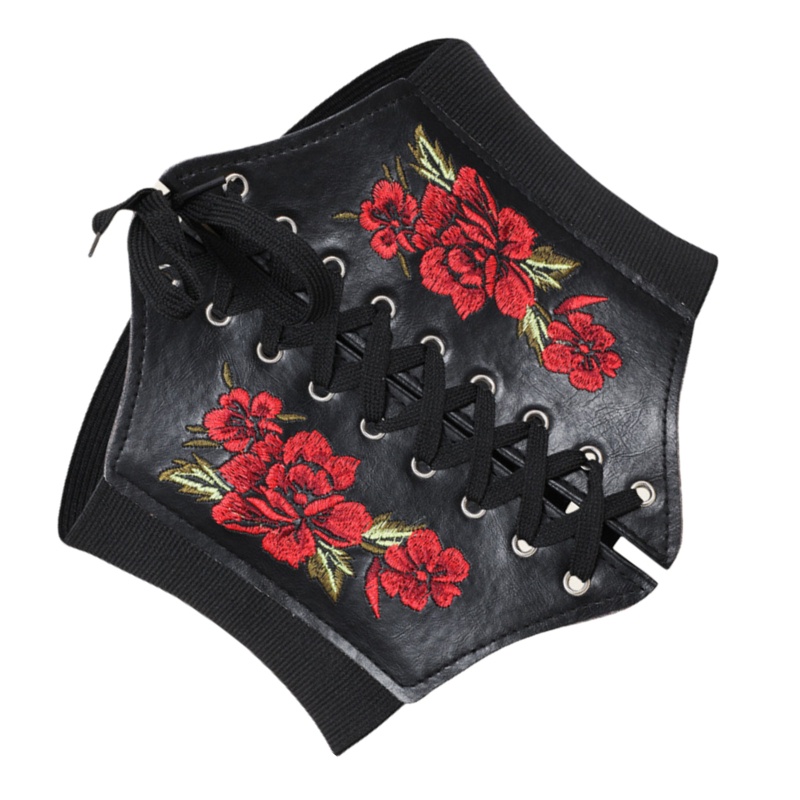 Áo nịt bụng màu đen thêu họa tiết thời trang cho nữ