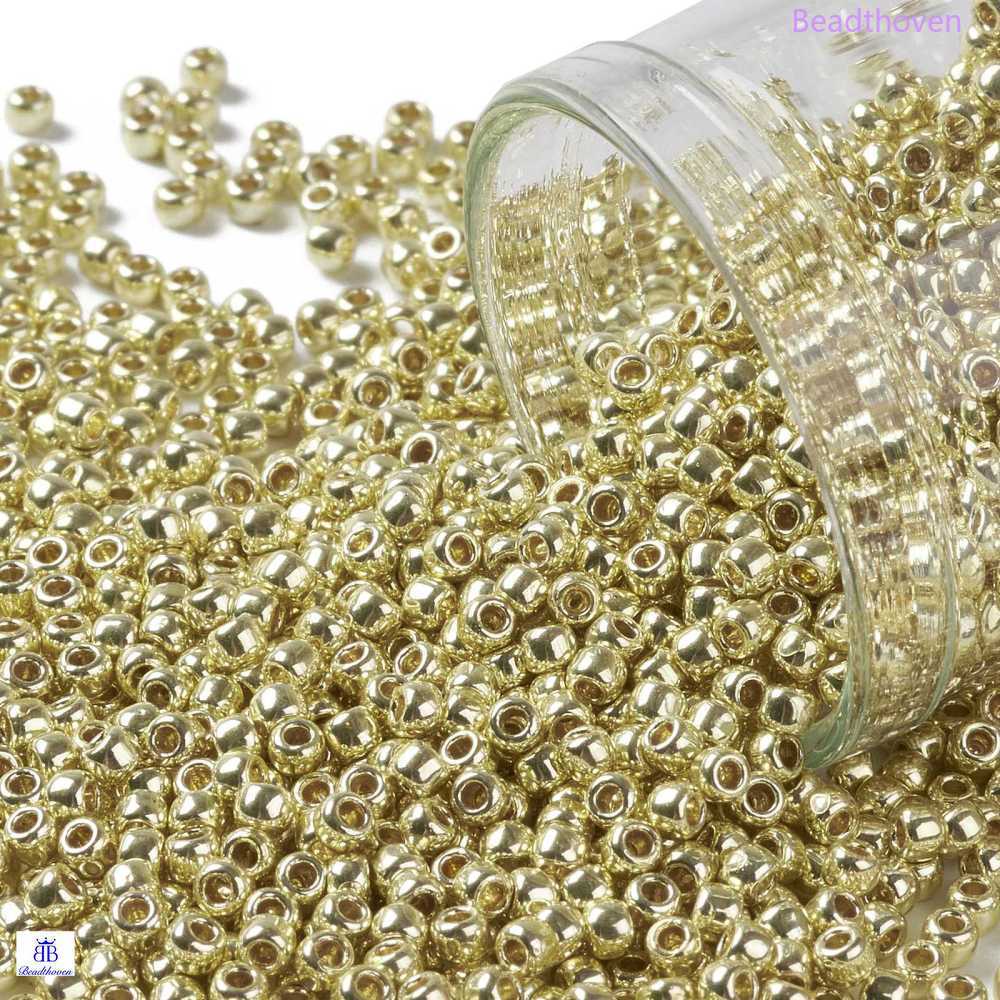 10g hạt xỏ vòng toho Nhật Bản  0.8mm mạ vàng 10g 11/0 2.2mm